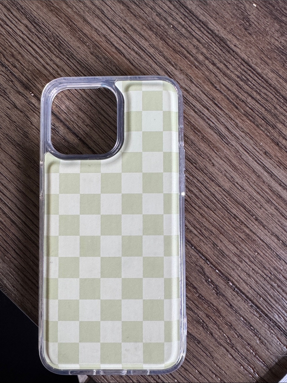 Clear Checkered Light Green iPhone Case - Walli Case iPhone 15 pro max